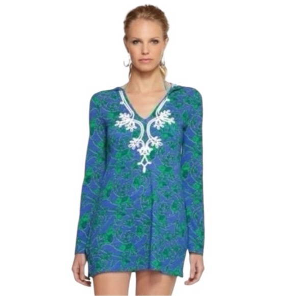 Lilly Pulitzer Other - Lilly Pulitzer Noelle Hooded Coverup Tunic in Loopy Elephants Size Large